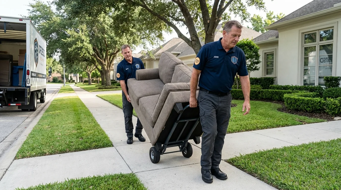 Local residential moving crew loading furniture in Andover, NY